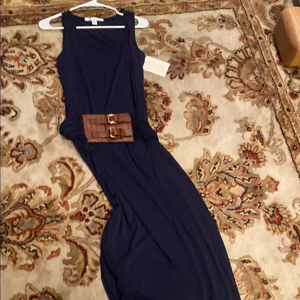 Boston Proper Blue Sheath Maxi Dress Halter Neck-M